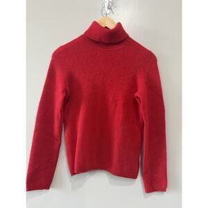 Red 2 Ply 100% Cashmere Turtleneck Sweater Y2K 90's Fussy, preppy Sz-S, no tag